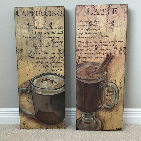 Set of 2 Coffee Prints Wall Art - Picture 1 of 11